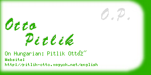 otto pitlik business card